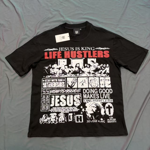 Camisetas Life Hustlers 2026 con Pedrería, Ropa Masculina de Alta Gama, Camisetas 100% Algodón, Impresión Digital Grande, Oferta, Ropa Urbana - Product Image 6