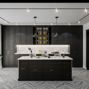 Juego de armarios de cocina verde oliva de alta calidad, modernos y personalizados, armarios de cocina de lujo - Product Image 1