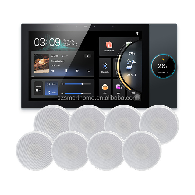 8-Channel Smart Home Theater System 10-Inch Touch Screen Wall Power Tuya Zigbee 2G 16G Control Panel Wireless System Music