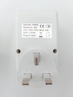 Interruptor de Tiempo Digital Programable de 24 Horas Tipo MCB con Enchufe del Reino Unido, Ciclo de Repetición Infinito, Temporizador Intermitente, Enchufe Eléctrico IP20
