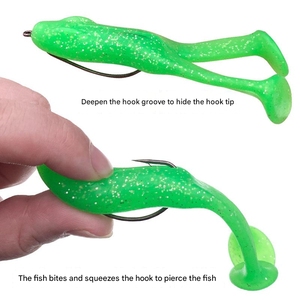 2024 nuevo agua flotante kick Frog TPR material manivela anzuelo cebo suave señuelo <span class=keywords><strong>de</strong></span> pesca cebo suave - Product Image 5