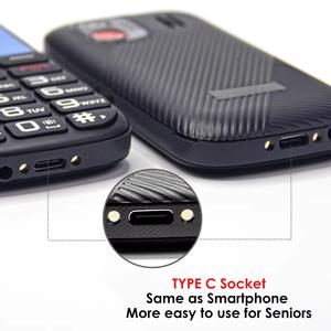 Téléphone <span class=keywords><strong>portable</strong></span> 4G GSM avec écran LED de 1,77 pouces, batterie de 1400 mAh, <span class=keywords><strong>gros</strong></span> boutons, double carte SIM, <span class=keywords><strong>pour</strong></span> les seniors avec SOS et batterie grande capacité - Product Image 3