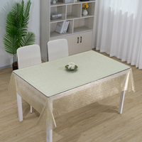 Nappe transparente en PVC scintillante dorée RNPT, imperméable, vente en gros, pour réceptions de mariage et services de traiteur