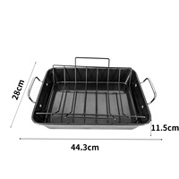 Plaque de cuisson rectangulaire antiadhésive en acier au carbone de 0,6 mm avec grille, pour gâteaux et rôtis, écologique, compatible lave-vaisselle et four