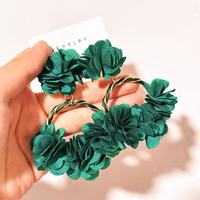 Pendientes de Aro con Flores de Tela de Alta Gama, Lindos, Coloridos, Inspirados en la Dopamina, Exagerados, Hechos a Mano, con Pétalos, para Exportación