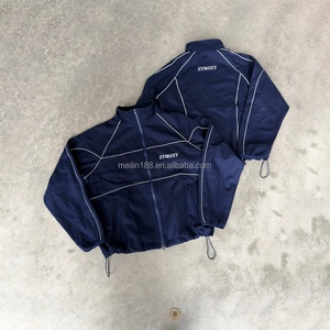 Custom Windbreaker <b>Jacket</b> Fashion Streetwear Zip up Nylon <b>Jacket</b> 100% Polyester High Quality <b>Mens</b> Windbreaker Manufacturer - Product Image 1