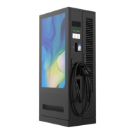 Chargeur rapide DC pour véhicules électriques à double borne, sur pied, 120 kW, 180 kW, 240 kW, avec écran publicitaire de 55 pouces, CCS2, OCPP