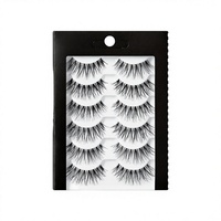 Qtbeauty CF68 Faux cils 3D en fibres végétales, sans cruauté, réutilisables, faits à la main, en tige de coton noir, vente en gros