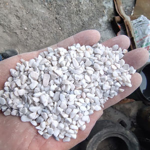 Disques décoratifs en pierre blanche clair, cœur de gravier, laiteux - Product Image 1