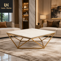 Fabricant chinois de tables basses sur mesure avec base en métal et plateau en marbre, meubles de salon