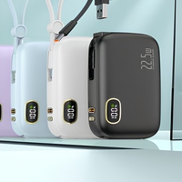 Batterie externe 10000 mAh à charge rapide bidirectionnelle 22,5 W avec câbles détachables mini pour les voyages d'affaires et l'usage quotidien – Vente directe usine
