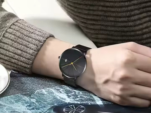 ultra Custom logo Thin Quartz Alloy Wrist <b>Watches</b> for Men Minimalist Stainless Steel Bracelet Mesh <b>Watch</b> - Product Image 5