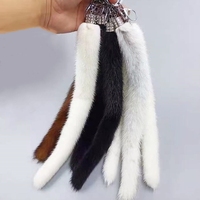 Porte-clés en fourrure naturelle de vison véritable, avec pendentif queue de fourrure à clipser, pompons à crochet, accessoires de mode pour sacs à main, style fluffy, direct usine