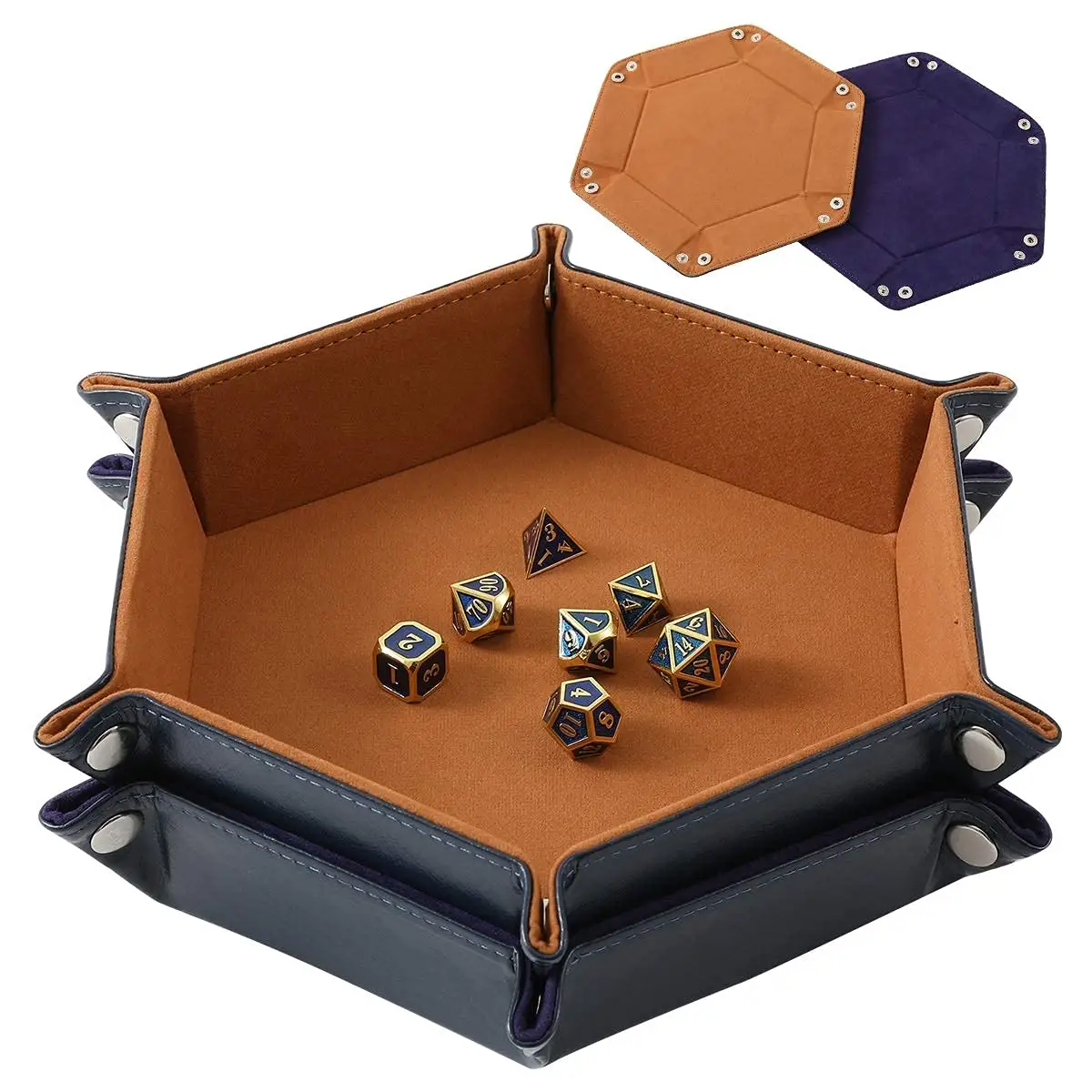 Set di vassoi per dadi pieghevoli con Logo personalizzato per giochi da tavolo RPG DND-scatola portaoggetti in pelle e velluto
