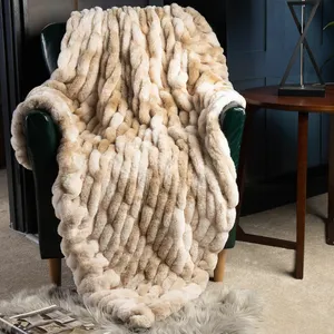 现代人造毛皮模糊舒适的扎染毛毯扔尺寸双尺寸60x80英寸适合秋季冬季和春季