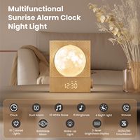 Réveil intelligent Sunrise Electric avec contrôle par application pour les dormeurs profonds, lampe lunaire rotative, réveil doux, lampe de nuit pour chambres adultes et enfants