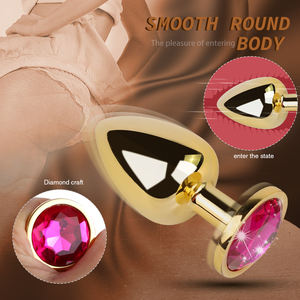 مجموعة كبيرة 3 في 1 خلفية روز CNC سبيكة معدنية مجوهرات على شكل قلب كريستال صلب مقاوم للصدأ توسيع معدن سدادة شرجية جوهرة كبيرة للنساء - Product Image 3