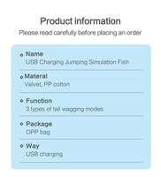 Offre Spéciale : Jouet Écologique Personnalisé pour Poissons et Chats Amusants – Peluche de Simulation avec Queue Électrique Oscillante pour Poisson