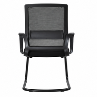Chaise de visiteur moderne en maille avec base en acier et accoudoirs fixes, idéale pour les salles de réunion