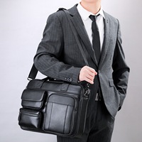 Sac à main en cuir véritable pour homme, sac messager, sacoche pour ordinateur portable, sac de voyage d'affaires, sac souple