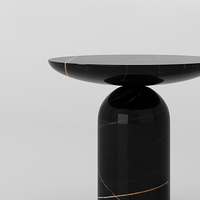 Table basse ronde en marbre gris nordique moderne pour le salon
