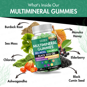 Gommes multiminérales Complément alimentaire tout-en-un avec racine <span class=keywords><strong>de</strong></span> bardane, mousse <span class=keywords><strong>de</strong></span> mer, chlorella, ashwagandha, <span class=keywords><strong>miel</strong></span> <span class=keywords><strong>de</strong></span> <span class=keywords><strong>Manuka</strong></span> pour soutenir l'immunité - Product Image 3