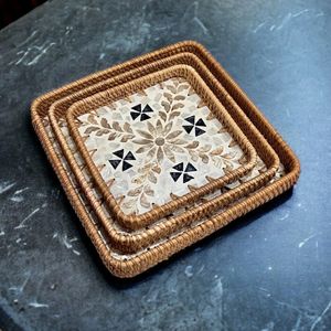 Bandeja de ratán tejida a mano personalizada hecha a mano con cuidado con un diseño único que agrega un toque de elegancia a su hogar - Product Image 5