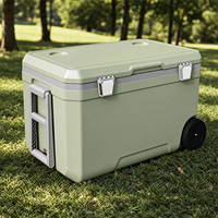 Glacière isotherme à roulettes pour camping extérieur, grande capacité 45-160L, conservation chaleur/froid, étanche, maintien de la glace pendant 2 jours, accepte OEM ODM