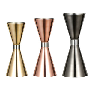 Verre doseur en acier inoxydable 304, finition miroir doré, jigger gradué en onces, outils de barman pour la Russie Abbey's Loch Dhu - Product Image 2