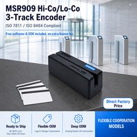 Lecteur-graveur de cartes à bande magnétique 3 pistes USB pour contrôle d'accès, clé d'hôtel, carte de membre ISO7811 Hi-Co Lo-Co MSR909