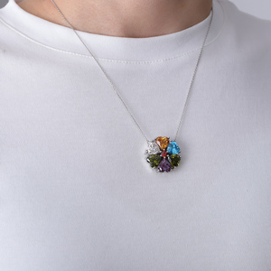 Wholesale S925 Sliver Heart Shape <strong>Alexandrite</strong> Sapphire Moissanite Stone Women Ruby Pendant Gemstone <strong>Necklace</strong> - Product Image 5