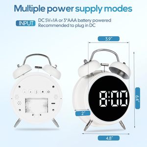 Custom logo Super Loud <b>Digital</b> Alarm Clock with Led Mirror Smart Dual Bell Alarm Clock Digit Led Clock for Bedroom - Product Image 4
