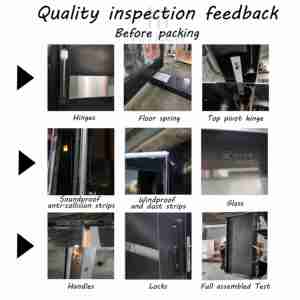 Hitech-US Puertas delanteras de entrada exterior Fábrica de gama alta Puerta de pivote abatible personalizada Invisible Puerta de madera cara - Product Image 6