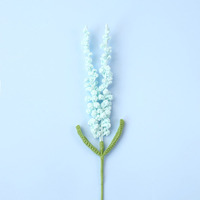Ranting Bunga Lavender Rajutan Tangan dari Benang Rajut, Lavender Buatan Tunggal untuk Dekorasi Vas Rumah, Tersedia