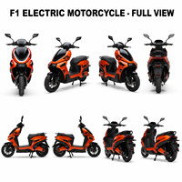 Moto électrique haute vitesse F1 2000W, 65 km/h, 60V/72V, frein à disque, antivol, scooter électrique pour adultes pour les trajets domicile-travail