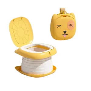 Nhựa phim hoạt hình động vật bé nhà vệ sinh di động Kit có thể điều chỉnh du lịch nhà vệ sinh bô đào tạo PEE bé gái