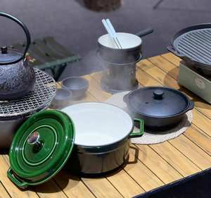 Pot <span class=keywords><strong>en</strong></span> <span class=keywords><strong>fonte</strong></span> émaillée de 24cm d'épaisseur pour ragoût de soupe, pot <span class=keywords><strong>en</strong></span> émail antiadhésif, adapté aux tables de cuisson à flamme nue et à <span class=keywords><strong>induction</strong></span> - Product Image 4