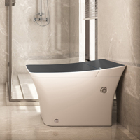 VIVI V-T2 OEM ODM Toilette intelligente de luxe monobloc, cuvette allongée noire avec drainage en S