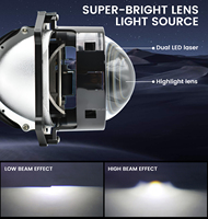 Lampe de projecteur Bi-LED 120W 12000lm Blanc 6500K Faisceau haut et bas IP68 Étanche H4 Mini phares Lumière laser Phare LED