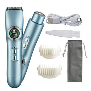 Sicherer und schmerzloser Gesichts- und Körperhaarentferner, Doppelkopf-Trimmer für Gesicht, Bikinizone, Achseln, wasserdichter Damen-Elektrorasierer, Epilierer - Product Image 1