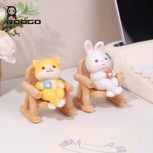 Knick-Knacks Roogo dessin animé Animal chaise à bascule ornement temps calme maison bureau décoration mignon cadeau Design 2025 <span class=keywords><strong>tendance</strong></span> - Product Image 5