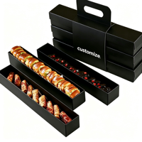 Boîte cadeau pour pâtisserie avec poignée personnalisée, emballage écologique en carton recyclable pour pâtisserie, desserts et biscuits, logo personnalisé OEM