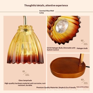 Nouveau modèle 2026 – <span class=keywords><strong>Lampe</strong></span> à bougie aromatique vintage en bois massif avec veilleuse – Luxe haut de gamme pour salon et chambre à coucher - Product Image 2