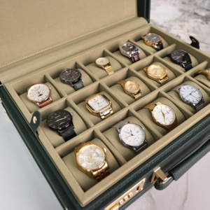 Boîte de rangement élégante pour montres et bijoux en cuir vert multicouche, avec des caractéristiques résistantes à l'eau et à la poussière, pour les collectionneurs soucieux de l'environnement - Product Image 6