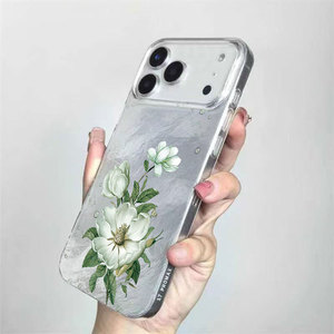 Funda para Teléfono Móvil con Diseño <span class=keywords><strong>de</strong></span> Glaciar y Estampado <span class=keywords><strong>de</strong></span> Gota <span class=keywords><strong>de</strong></span> Agua con Flores Blancas al <span class=keywords><strong>Mejor</strong></span> <span class=keywords><strong>Precio</strong></span>, para <span class=keywords><strong>iPhone</strong></span> 11 12 <span class=keywords><strong>13</strong></span> 14 15 16 17 Pro Max - Product Image 2