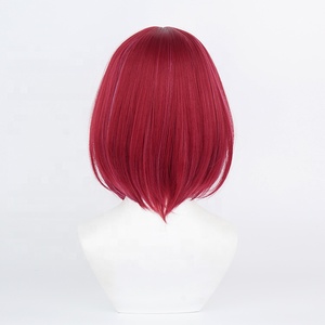 Vente en gros 38cm court rouge violet mixte Oshi No Ko Anime ArimaKana perruque synthétique Halloween Bobo Cosplay Costume perruque - Product Image 5