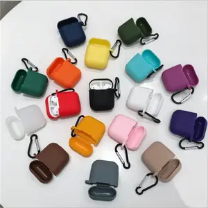 2020 new style wholesale custom logo colorful earphone Case Soft Silicone case cover for 1/ 2