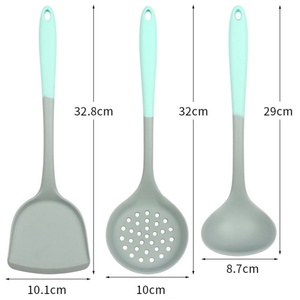 Vente directe usine : Ensemble de cuisine 6 pièces en silicone bicolore, spatules et cuillères antiadhésives résistantes aux hautes températures - Product Image 4