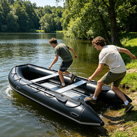 Hailebao Bateau pneumatique d'assaut haute vitesse en alliage d'aluminium et PVC de 4 m, bateau de sauvetage, bateau rapide, radeau de survie, bateau de pêche, bateau de dérive, bateau d'urgence