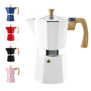 Estufa Espresso Maker Moka Pot espresso 3 <span class=keywords><strong>tazas</strong></span> 6 Cup-10oz blanco Moka Espresso italiano <span class=keywords><strong>Greca</strong></span> <span class=keywords><strong>cafetera</strong></span> Moka Pot logotipo personalizado - Product Image 1